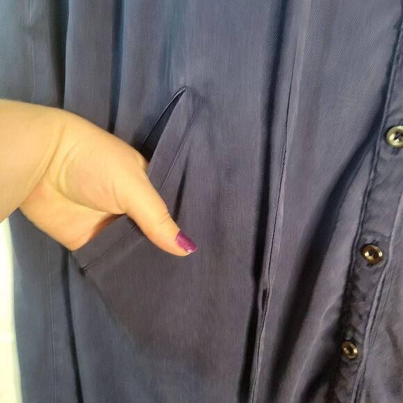 Long Tall Sally Navy Blue Button-Down Dress - Picture 9 of 16